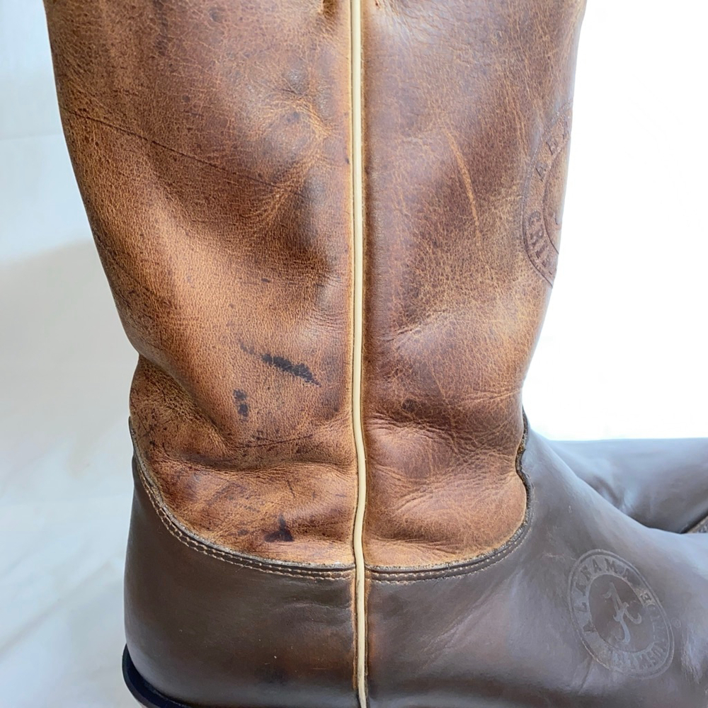 Men's Nocona Boots with University of Alabama Logo Brown Tan Boots Size 12 - Picture 5 of 15